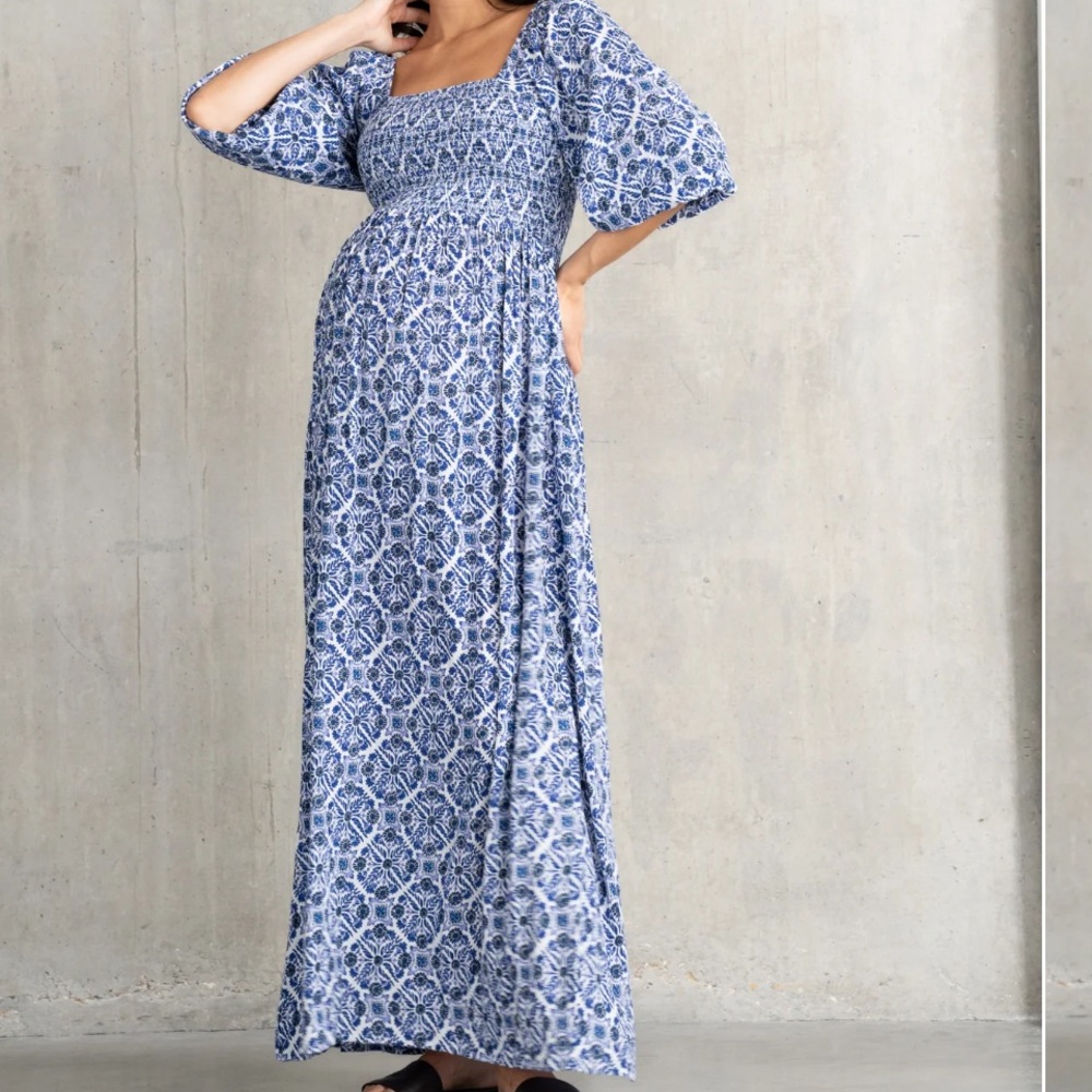 Seraphine “EYLA” Shirred Body Maxi Maternity Dress!